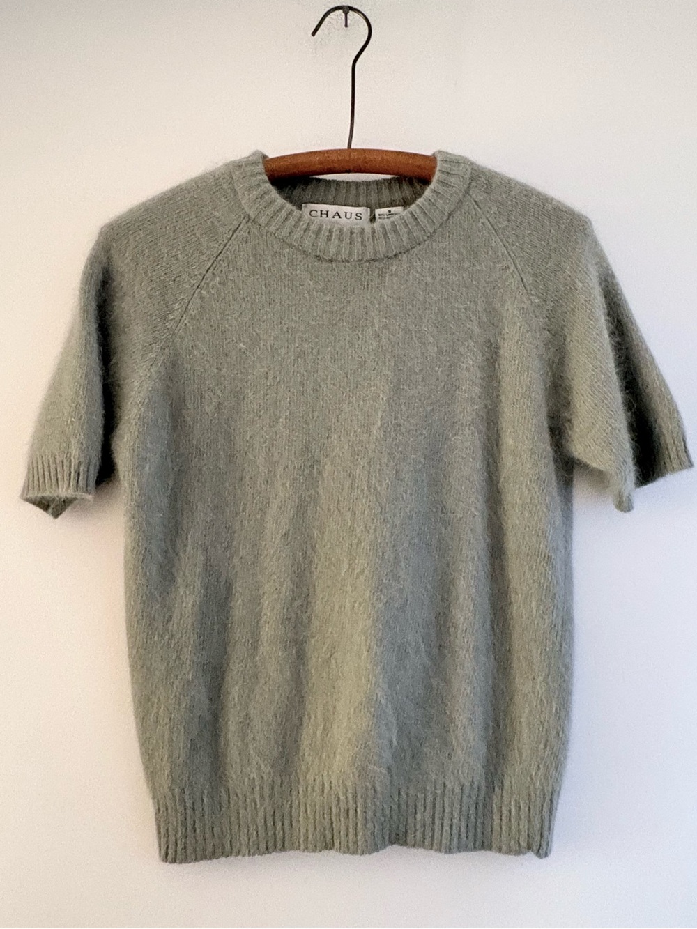 Vintage Chaus angora-blend short-sleeve sweater, size S